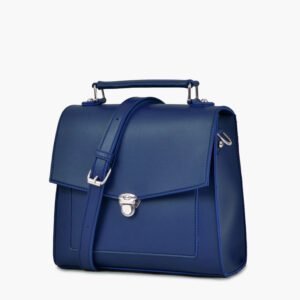 Blue Push Lock Handbag