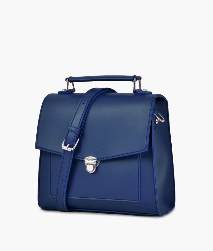 Blue Push Lock Handbag
