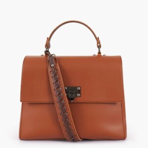 Brown Flap Handle Bag