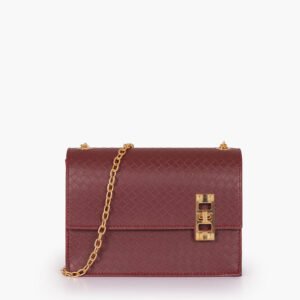 Burgundy Chain Shoulder Bag