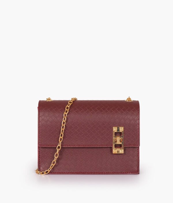 Burgundy Chain Shoulder Bag
