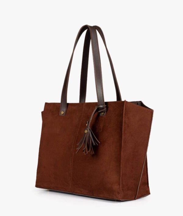 Dark Brown Suede Tote