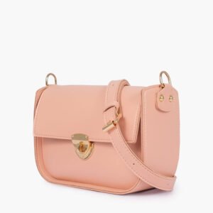 Peach Saddle Twist Handbag