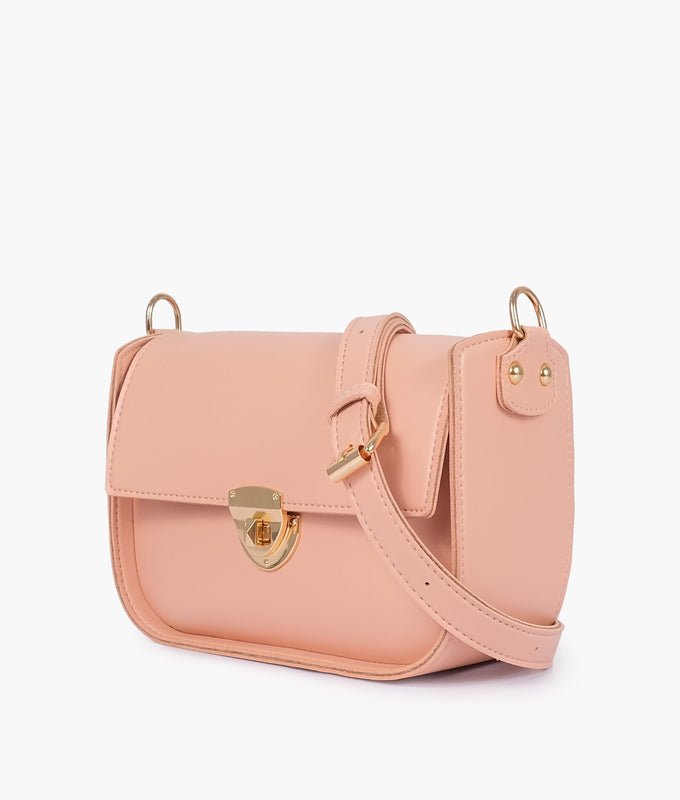 Peach Saddle Twist Handbag