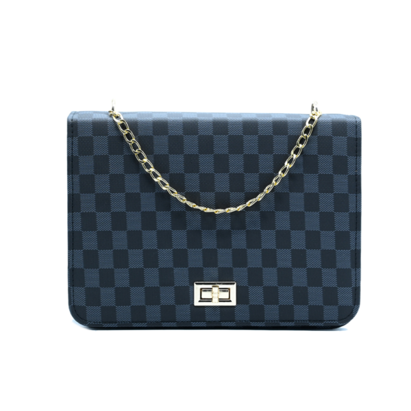Luxury Grid Chain Bag – Black